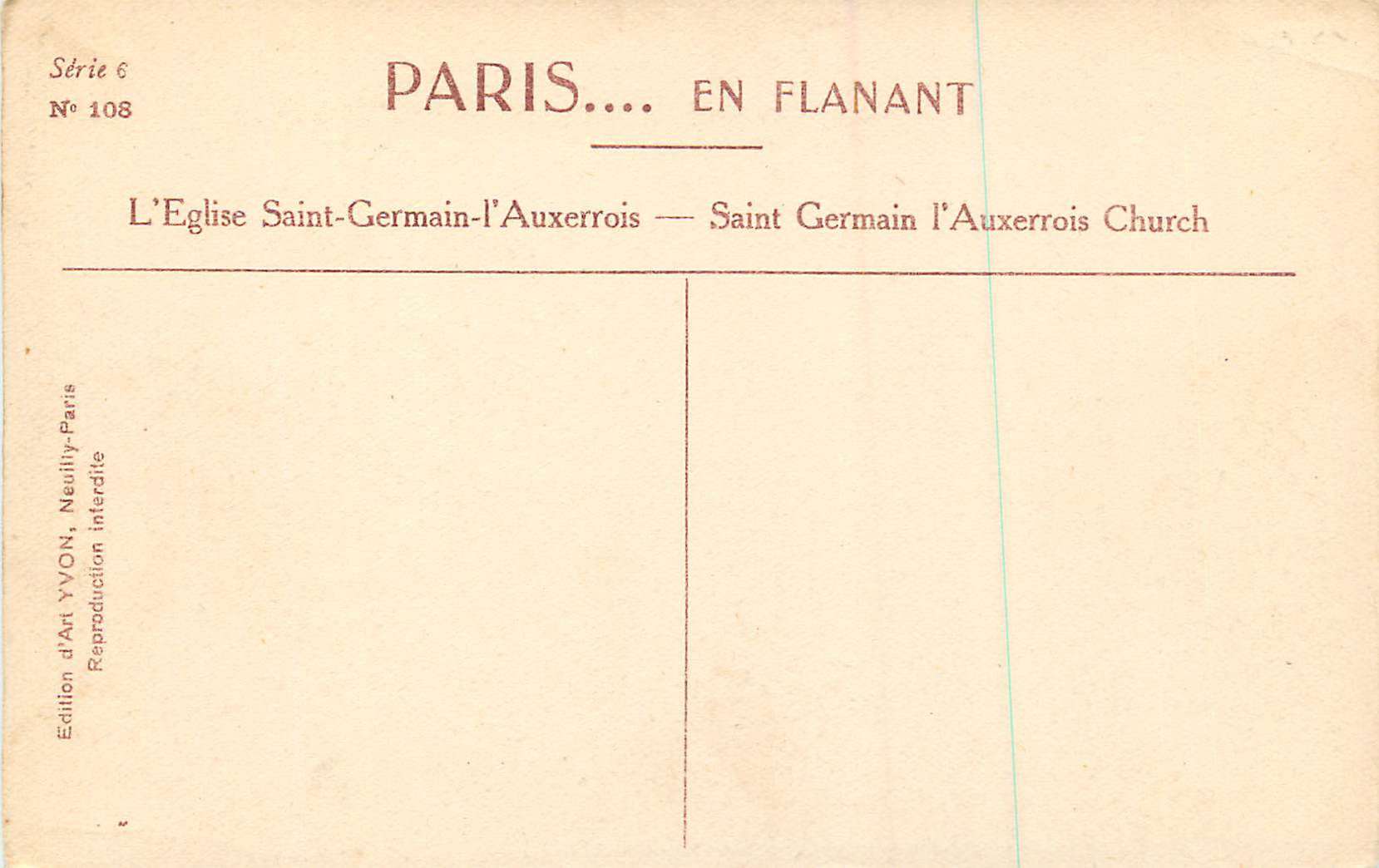 CPA Paris en flanant L'eglise Saint Germain l'Auxerrois — Verso
