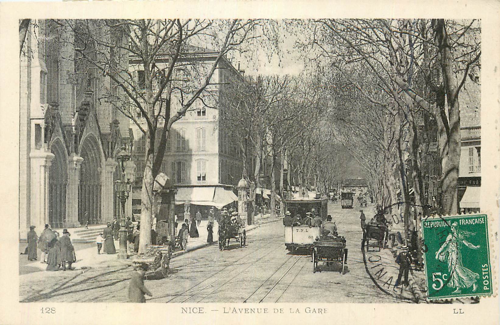 CPA Nice Avenue de la gare Tramway