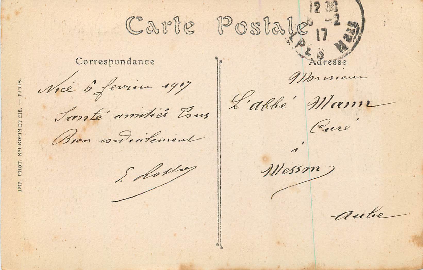 CPA Nice Alpes maritimes Eglise Notre Dames en 1854 — Rückseite
