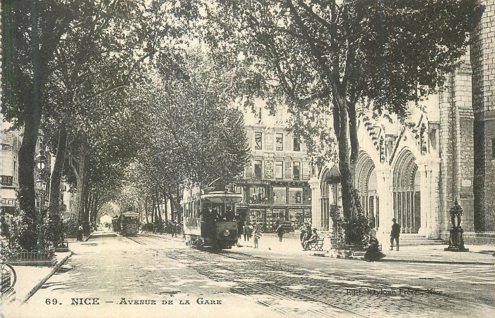 CPA Nice Avenue de la gare Tramway