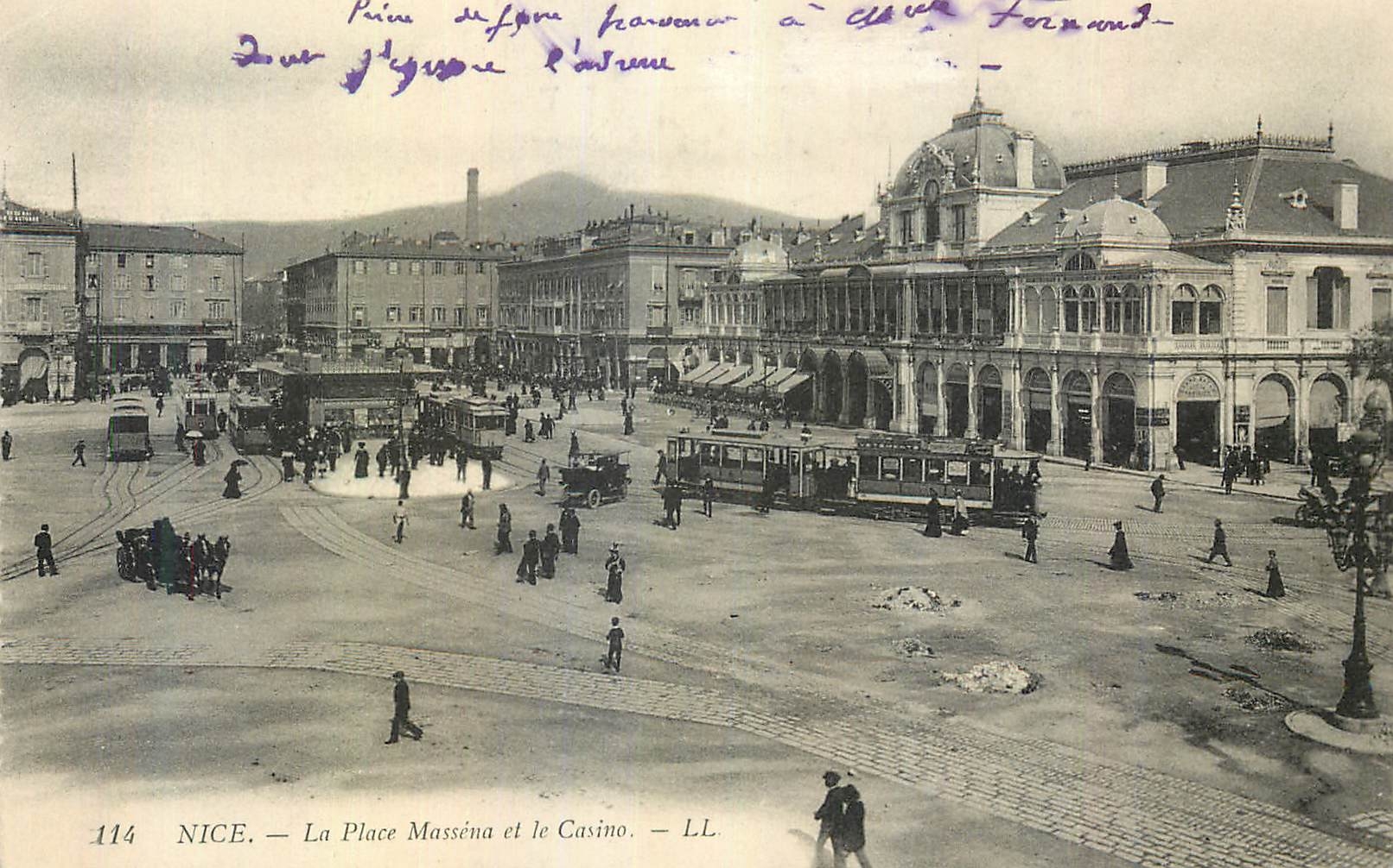 CPA Nice la place de Massena Tramway