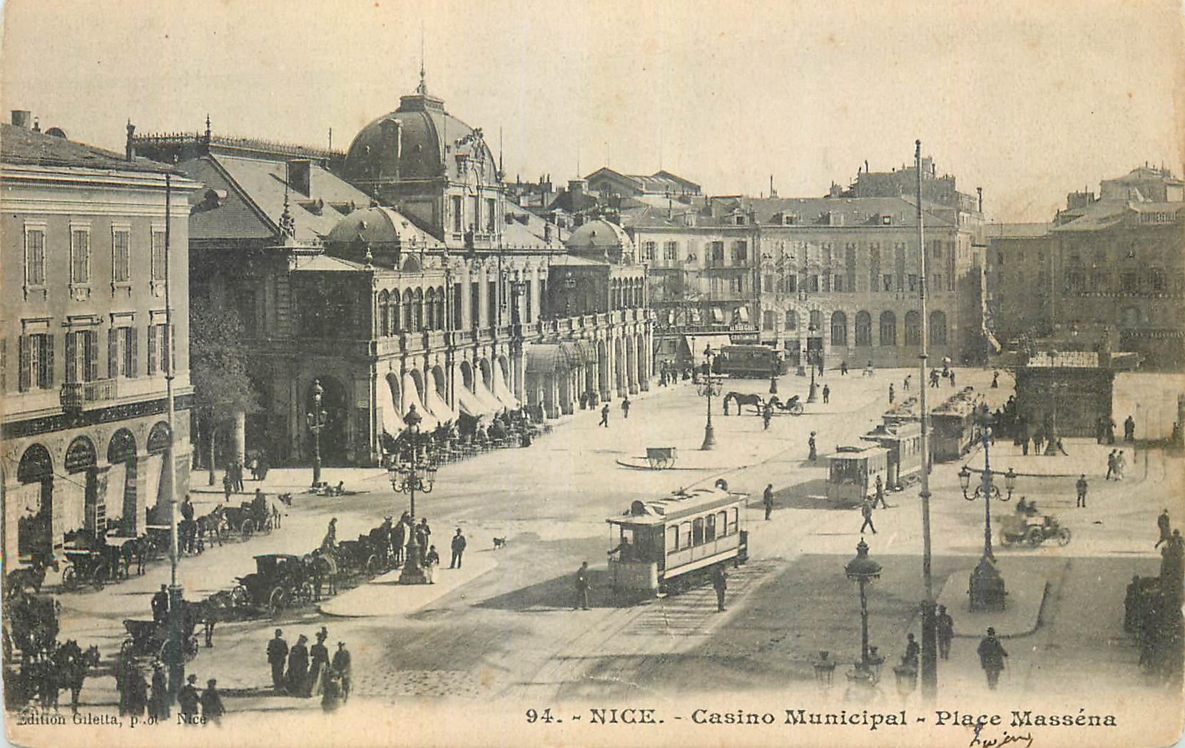 CPA Nice la place Massena Tramway