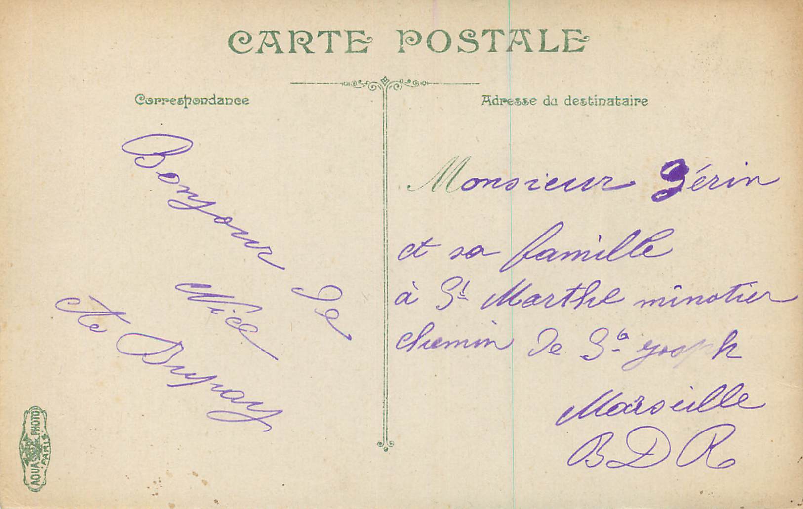CPA 13 aout 1914 Avenue Massena Nice — Rückseite