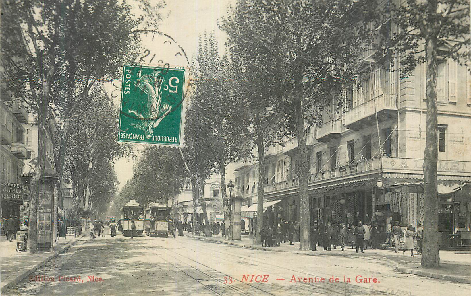CPA Nice Avenue de la gare Tramway