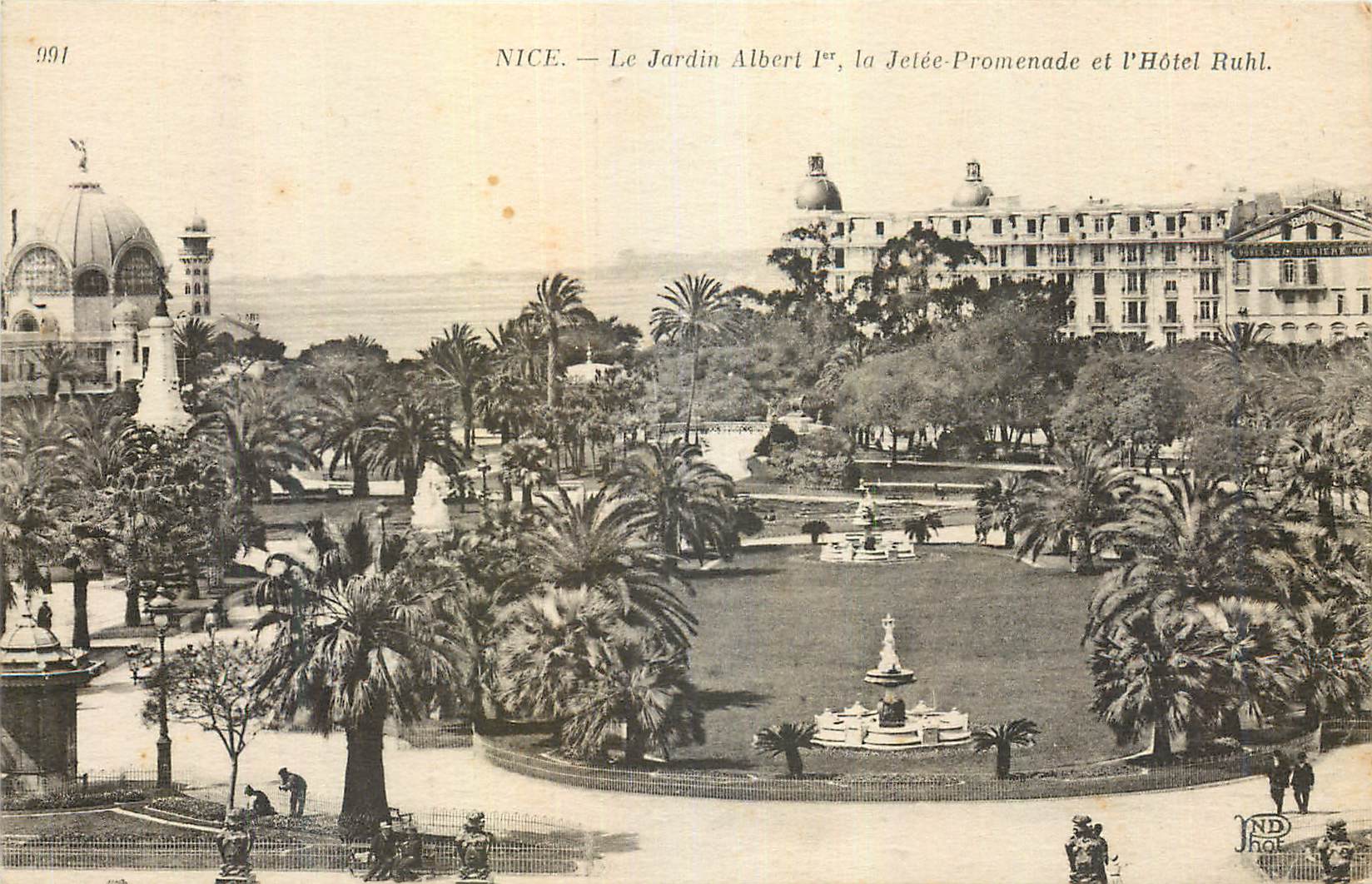 CPA Nice le Jardin Albert 1er la jetee promenade et l'Hotel Ruhl