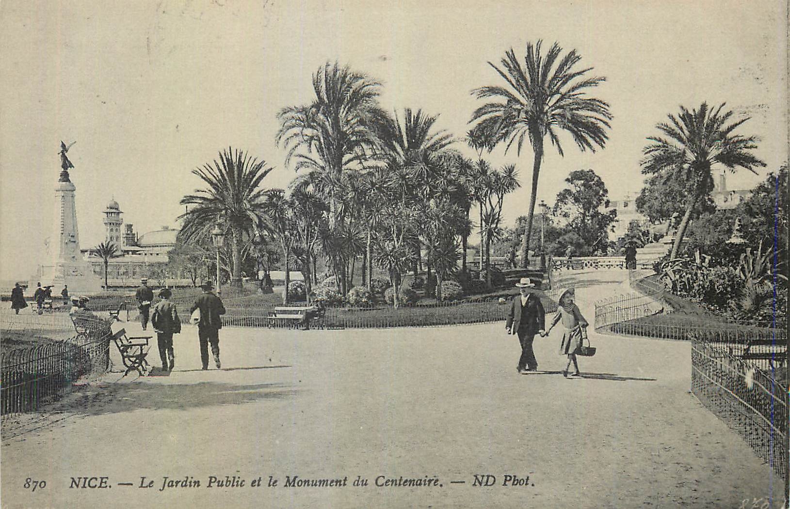 CPA Nice Jardin publc et le monument du centenaire