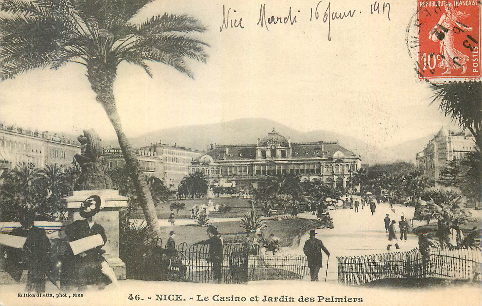 CPA Nice le Casino et le Jardin des palmiers