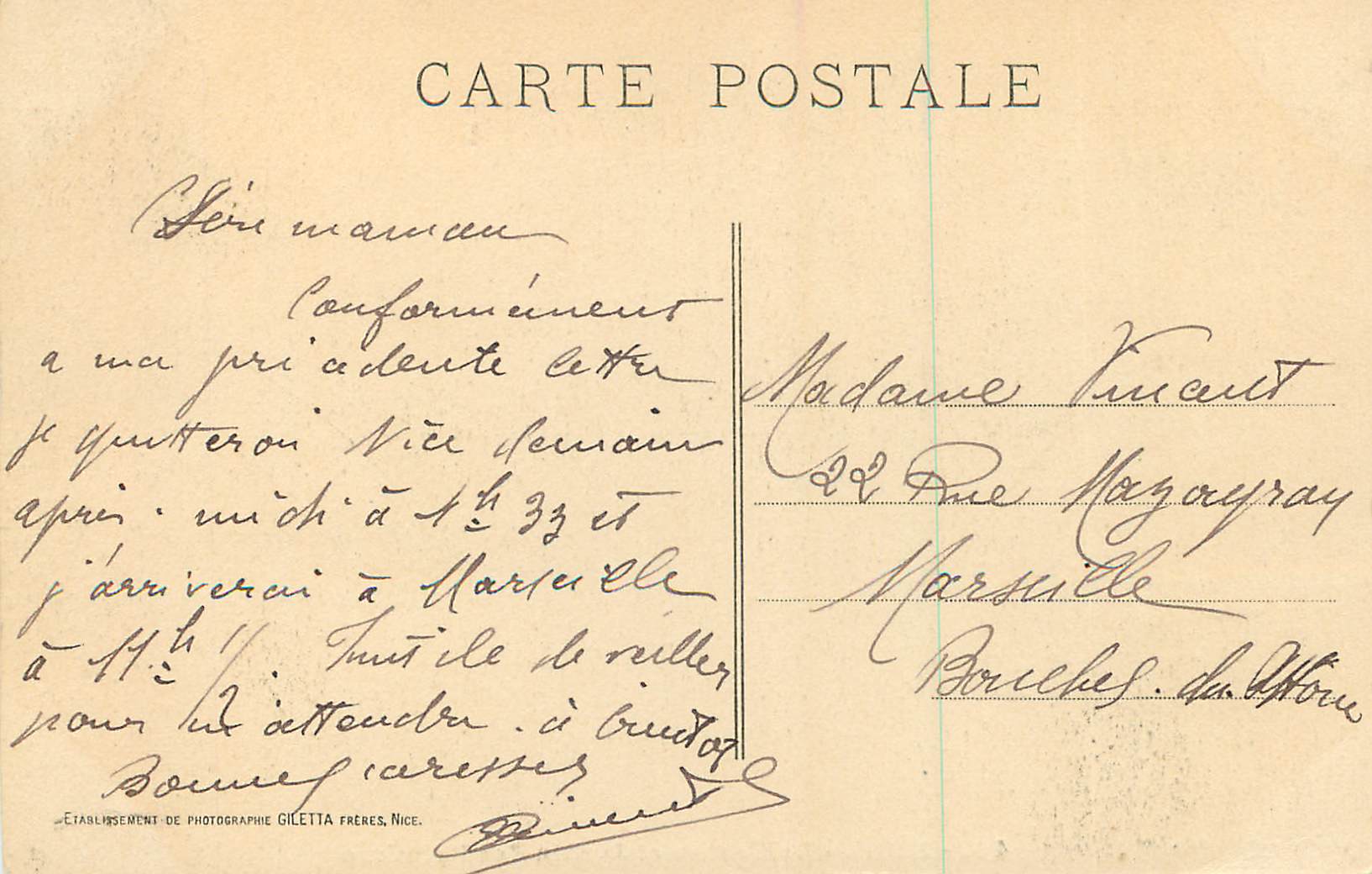 CPA Nice le Casino et le Jardin des palmiers — Rückseite