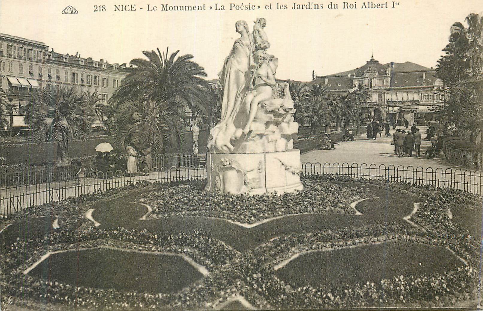 CPA Nice le Monument la poesie et les jardins du Roi Albert 1er
