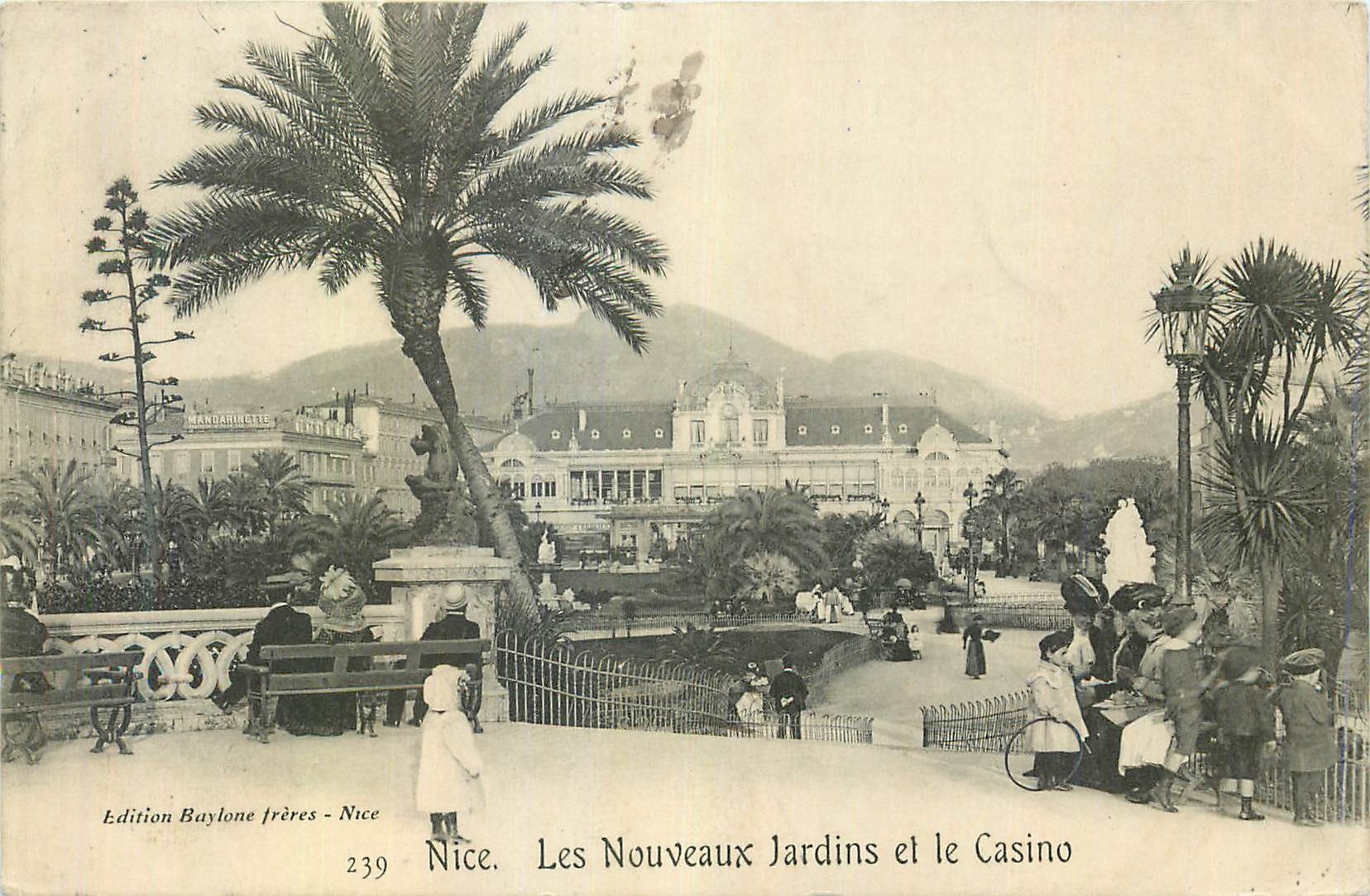 CPA Nice les nouveaux Jardins et les Casino
