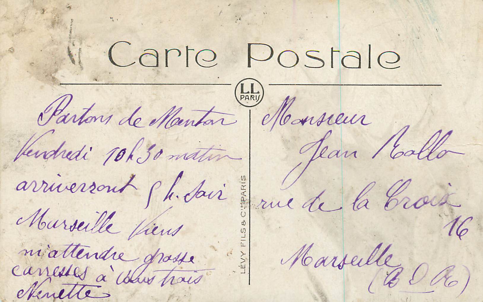 CPA Nice les Jardins du roi Albert 1er — Rückseite