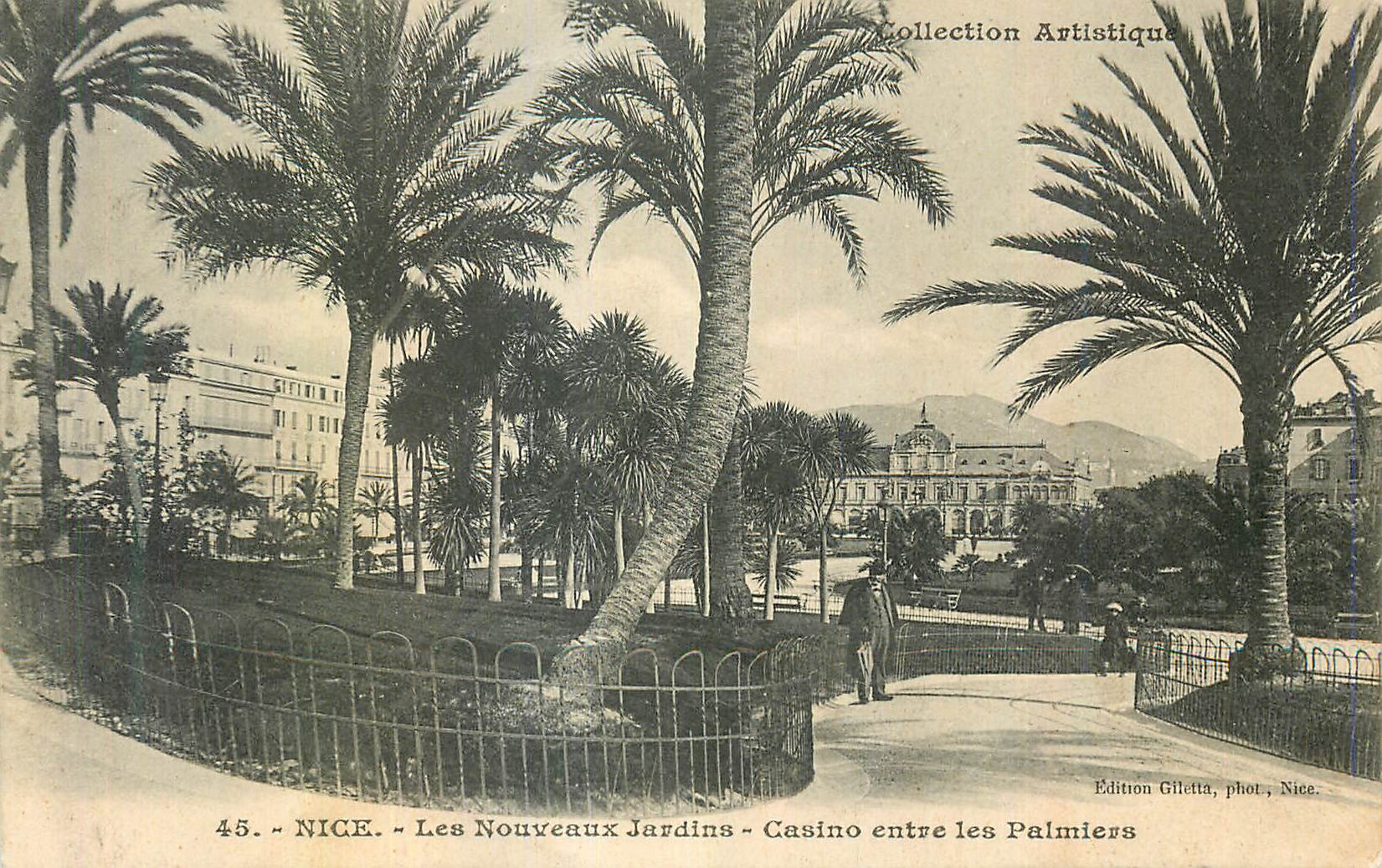 CPA Nice les nouveaux Jardins entre les Casino entre les palmiers