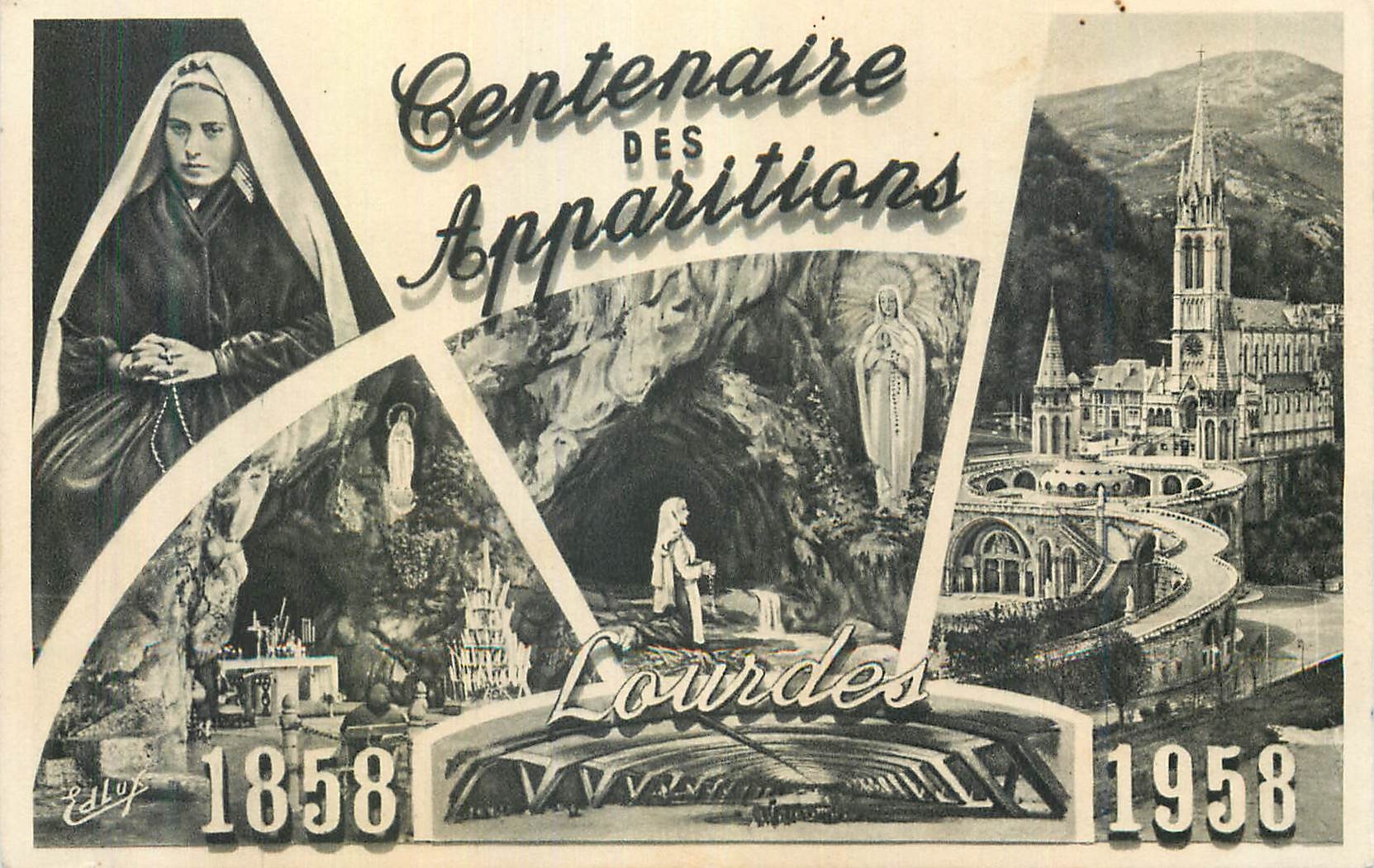 CPA Lourdes centenaires des apparitions