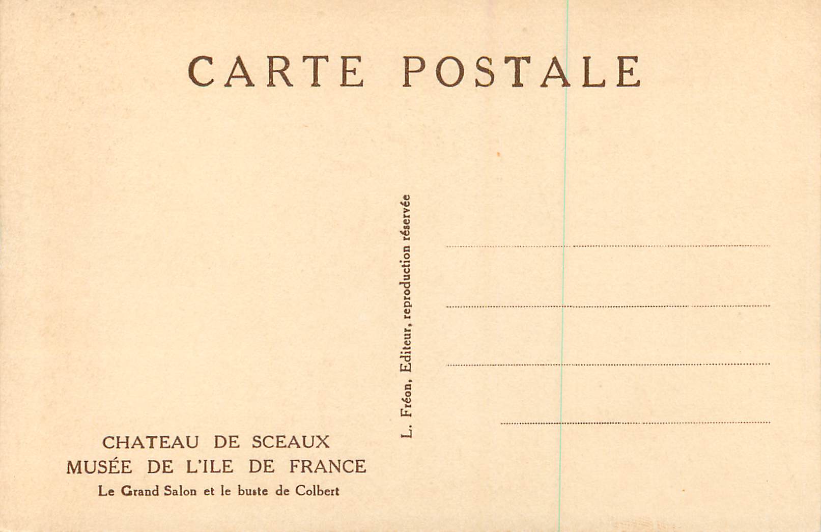CPM Chateau de sceaux musee de l'ile de France Le grand salon et le buste de Colbert — Rückseite