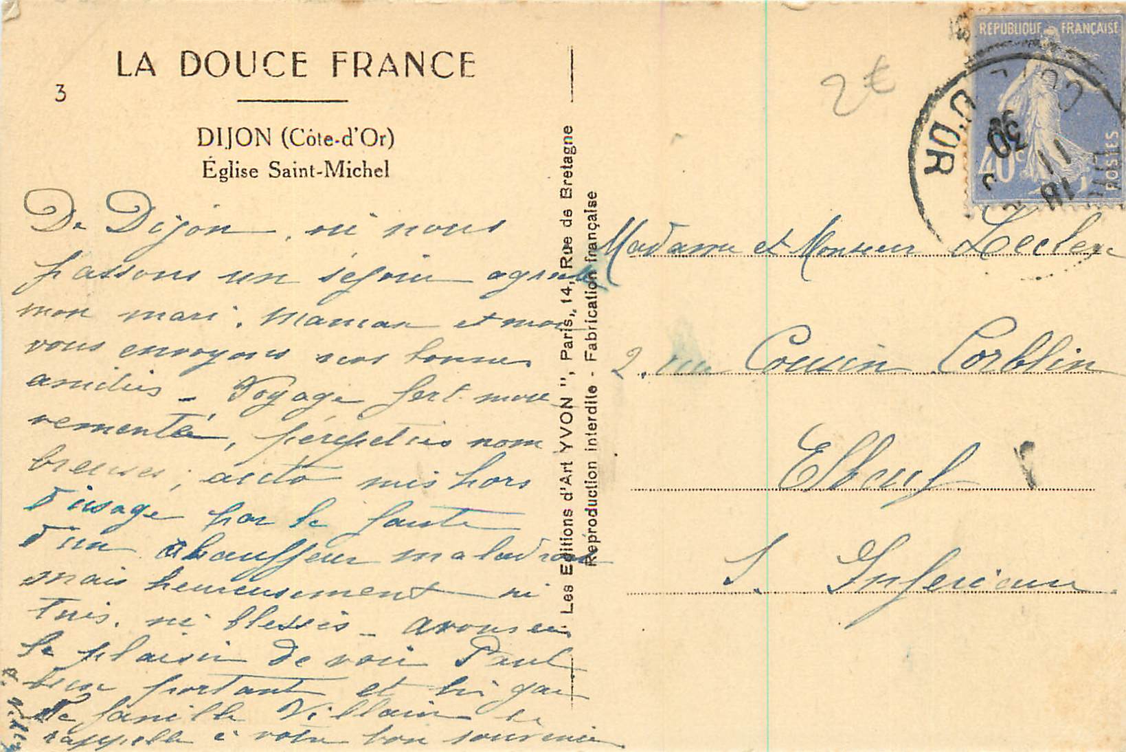 Dijon — Église Saint-Michel — Éditions d'Art YVON — Rückseite