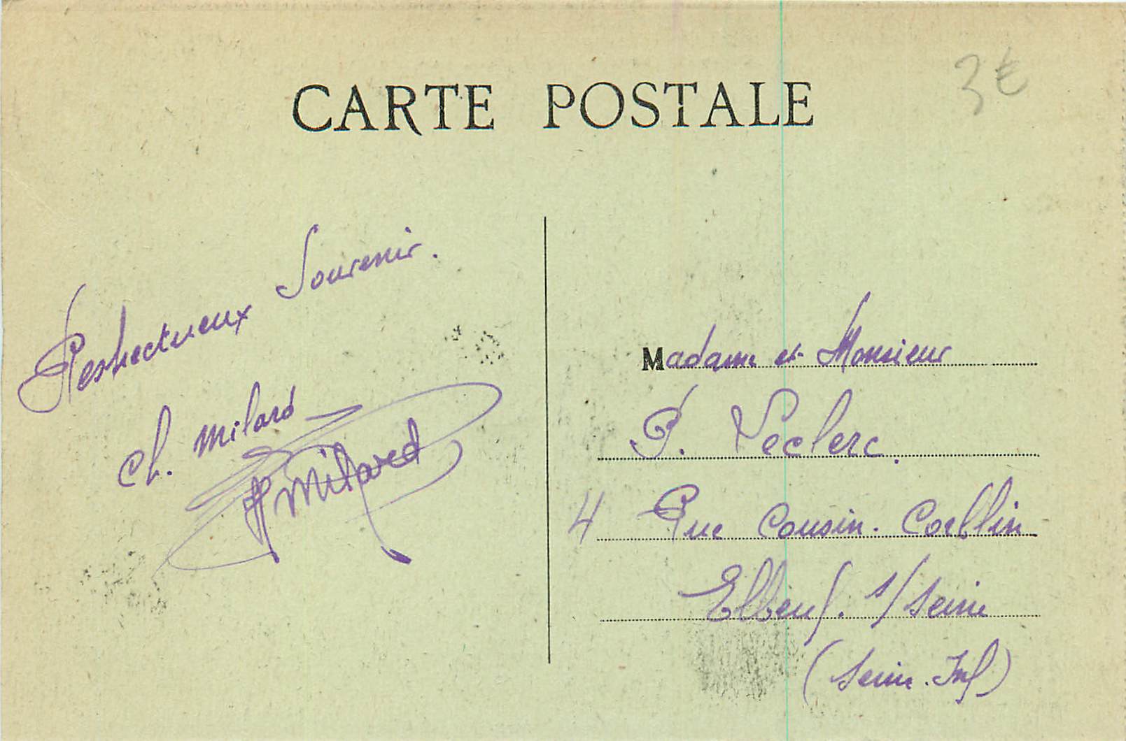 CPA Le Mans Pont en X construit en 1898 pour la passage des tramways — Verso