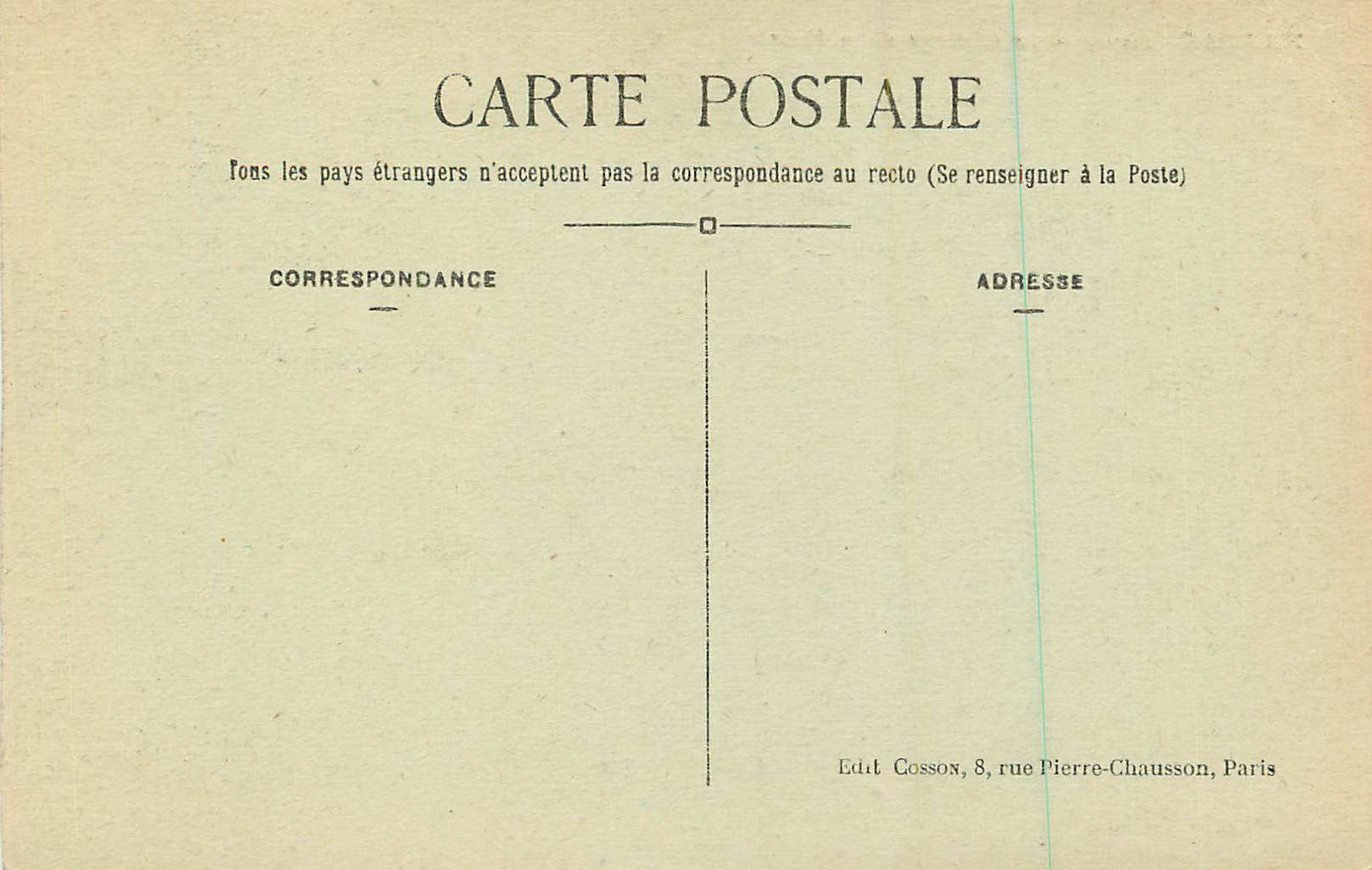 CPA Braine le Chateau  de la folie — Back
