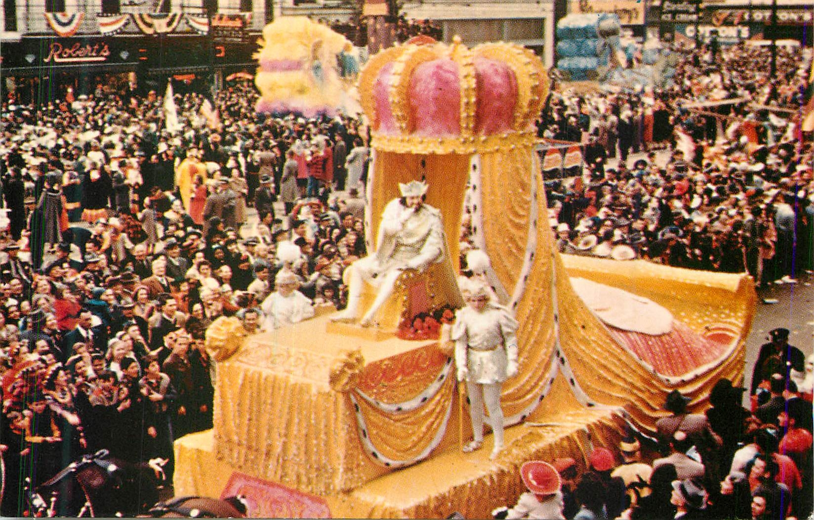 CPM New Orleans City of Enchantment KING REX The Monarch of Misrule and King of Carnival as seen aboard His Royal