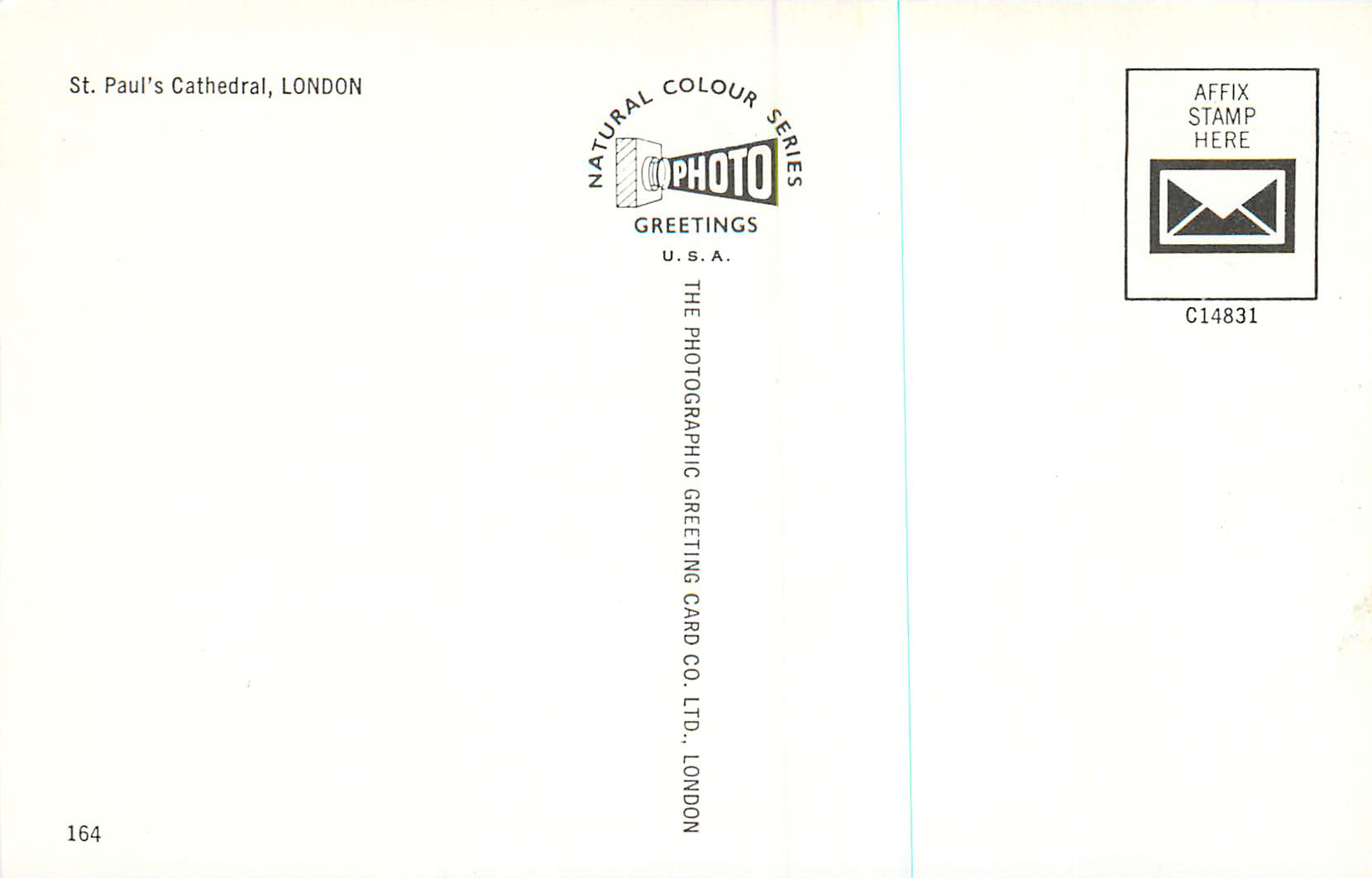 CPM St Paul's Cathedrale London — Rückseite