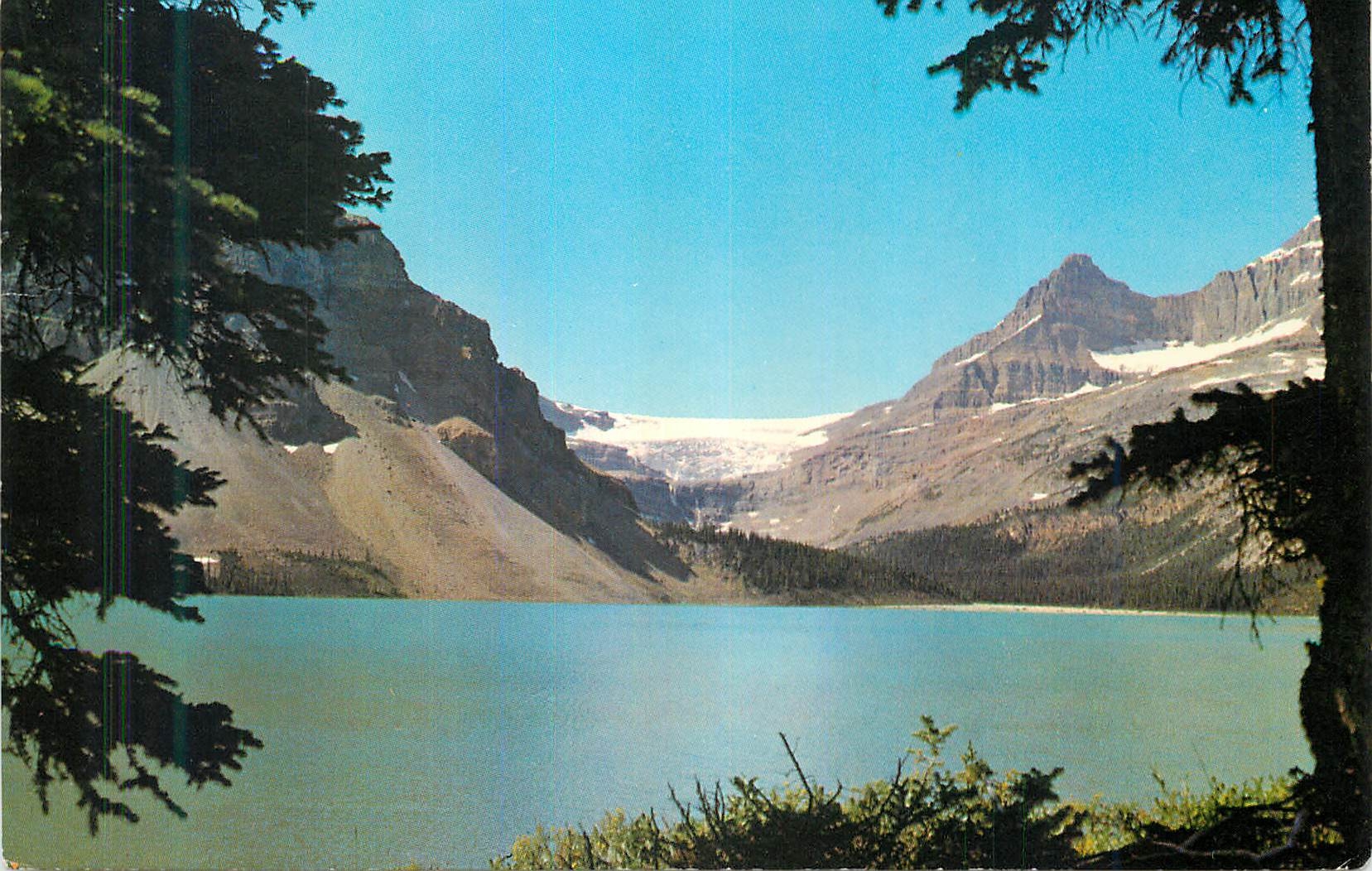 CPM Canadian Rockies Bow Lake And Bow Glacier Waters from the glacier plunge forming the headwater