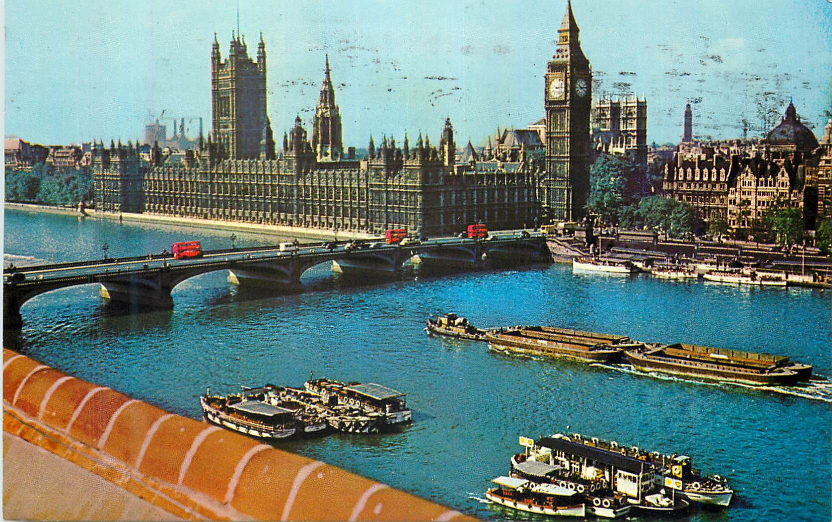 Häuser des Parlaments — Westminster Bridge — Natural Colour Series, London