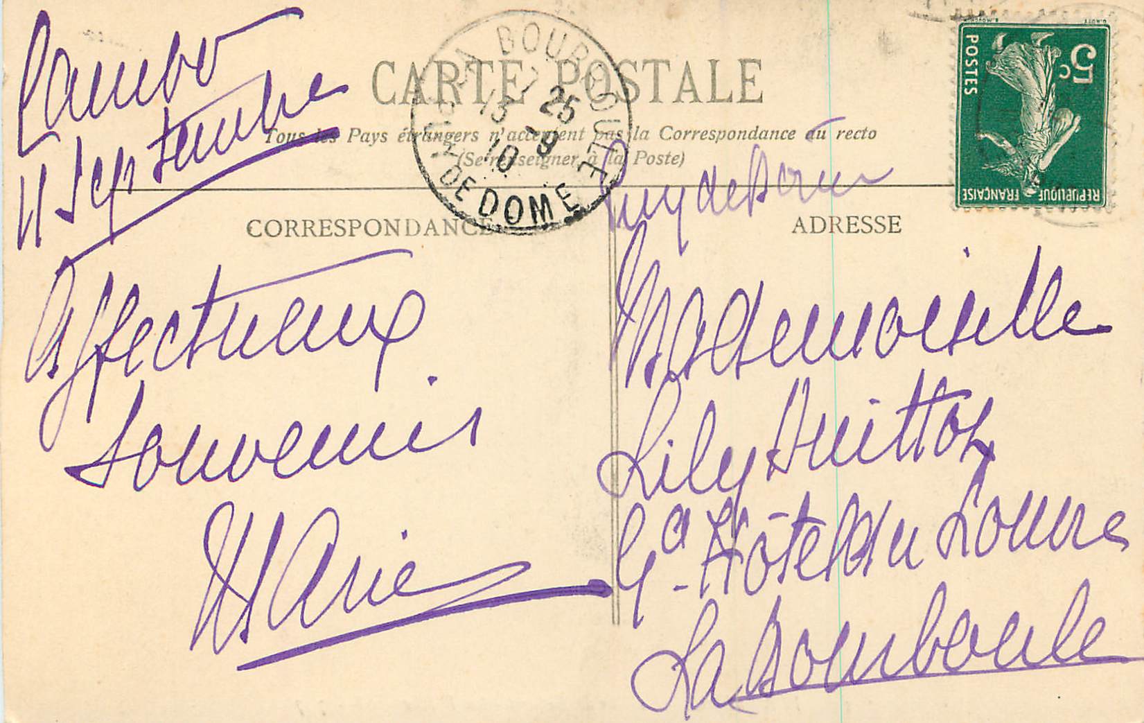 CPA Le Pas de Roland la Breche Itxassou — Rückseite