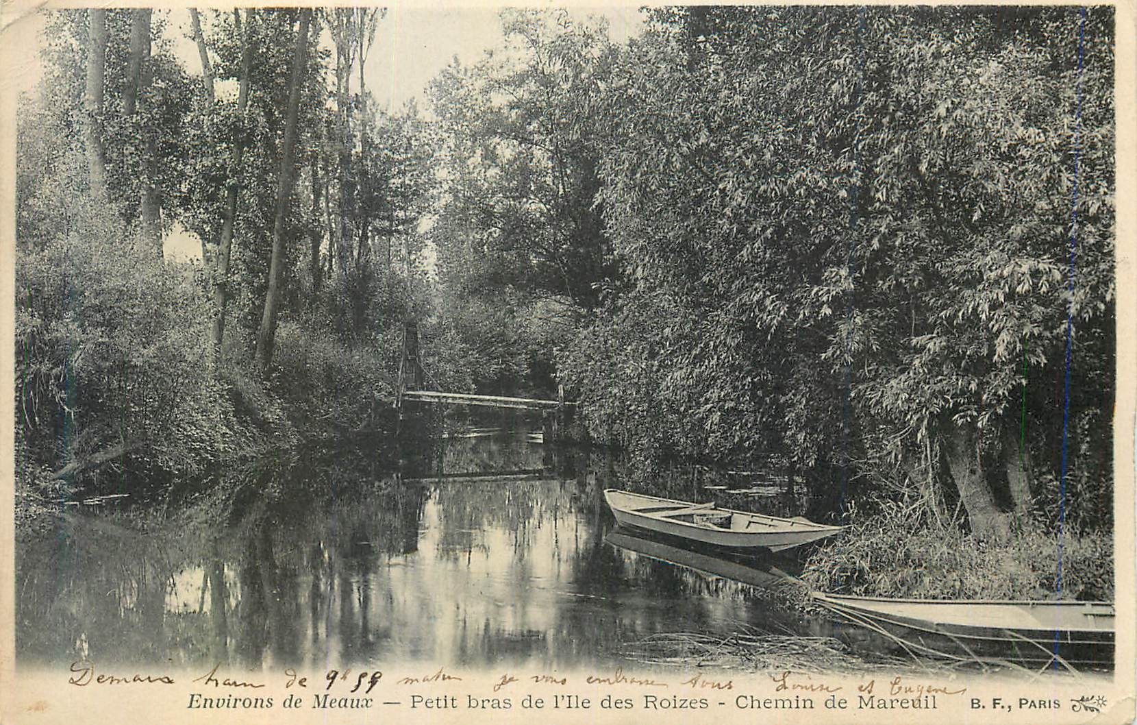 CPA Environs de Meaux Petit Bras de l'ile Chemin de Mareuil