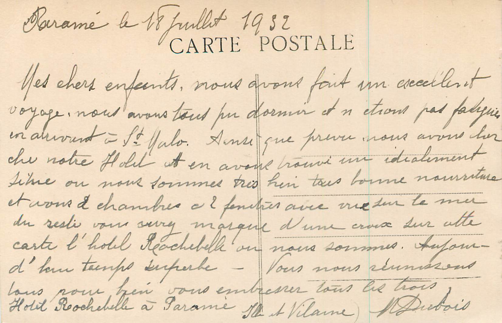 CPA Parame Poisse de  Rochebonne un jour de Tempete — Rückseite
