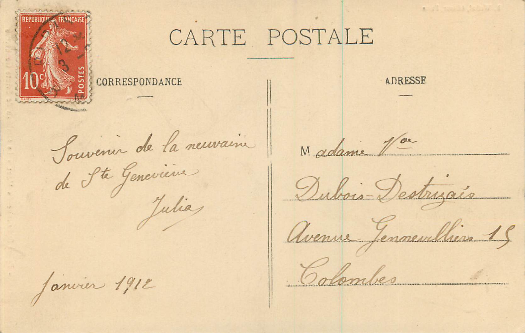 CPA Paris Eglise St Etienne Tombeau de Sainte Genevieve — Rückseite