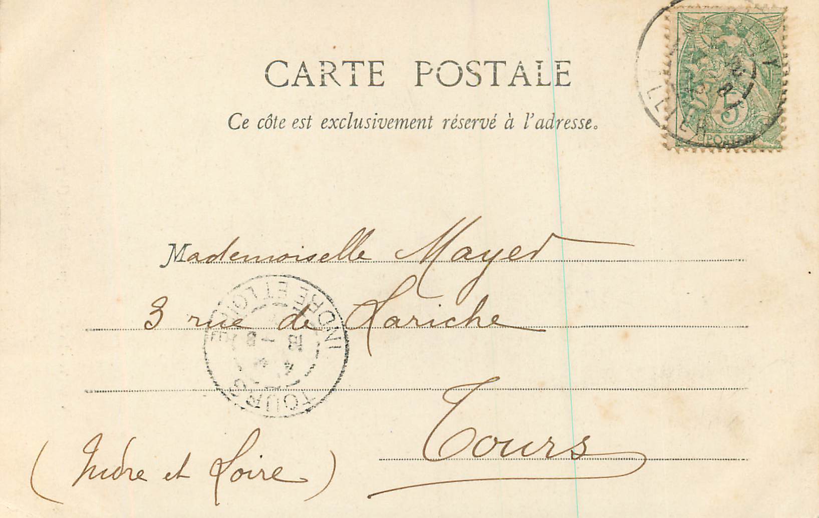 CPA Vichy la Republic Charitable Hopital Civil  — Verso