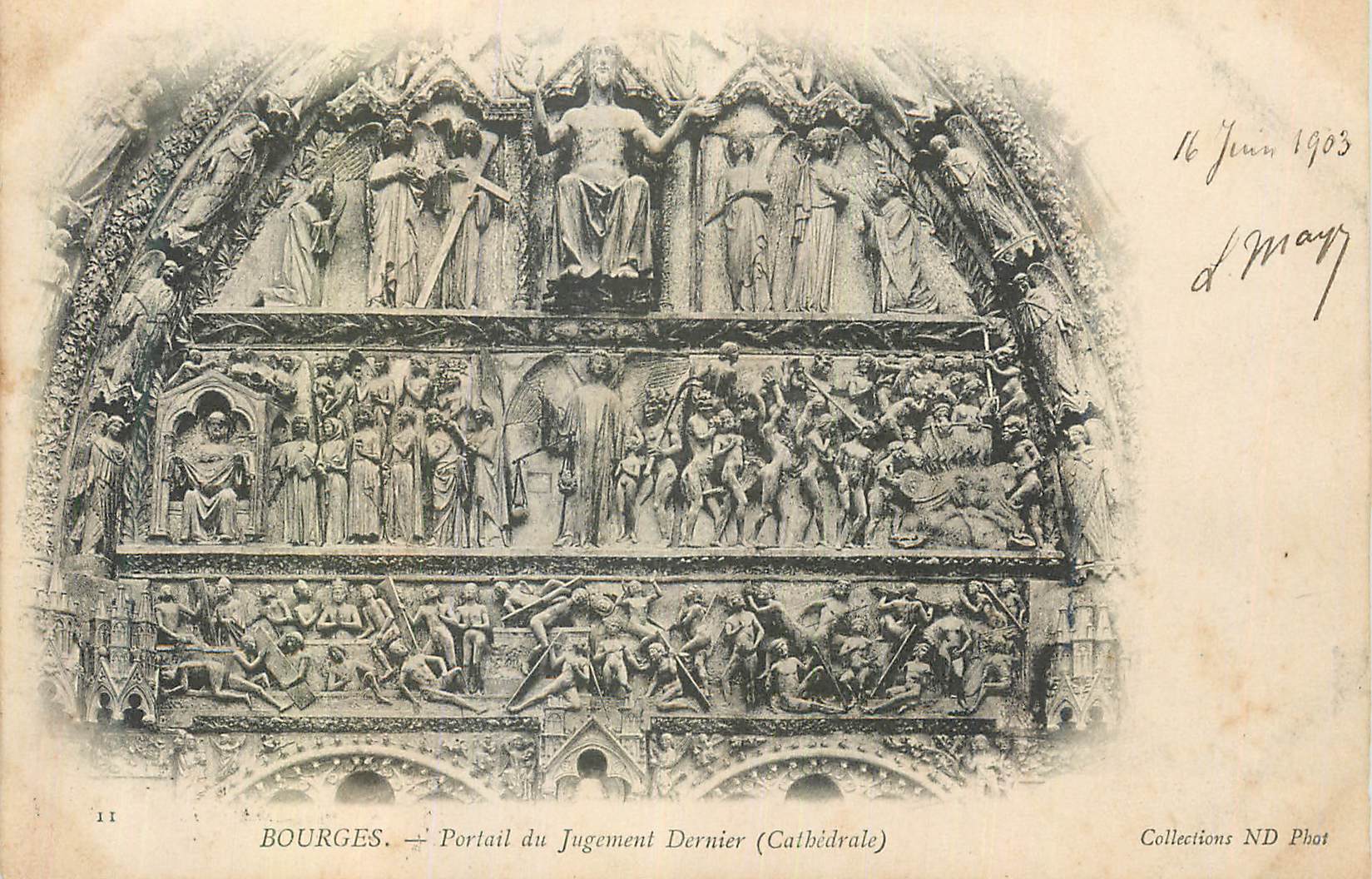 CPA Bourges Portail du Jugement Dernier Cathedrale (carte 1900)