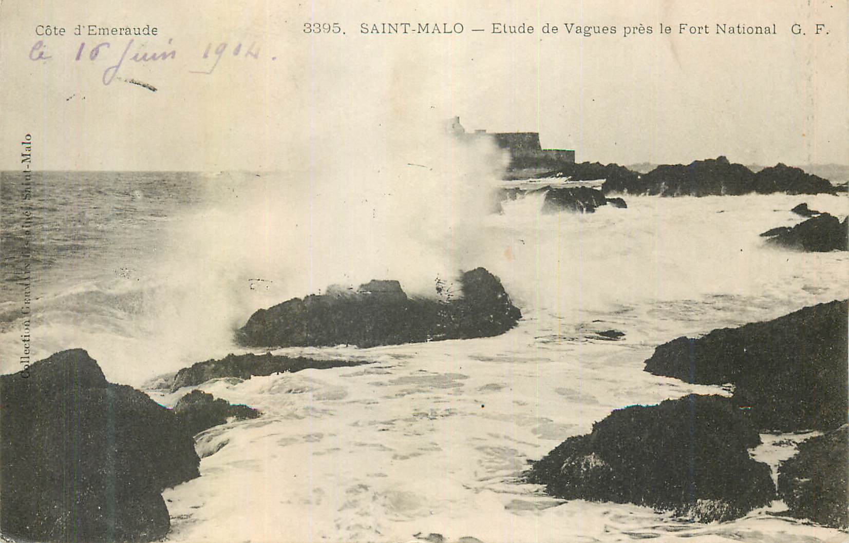 Saint-Malo — Étude de Vagues près le Fort National — G. F. n° 33995