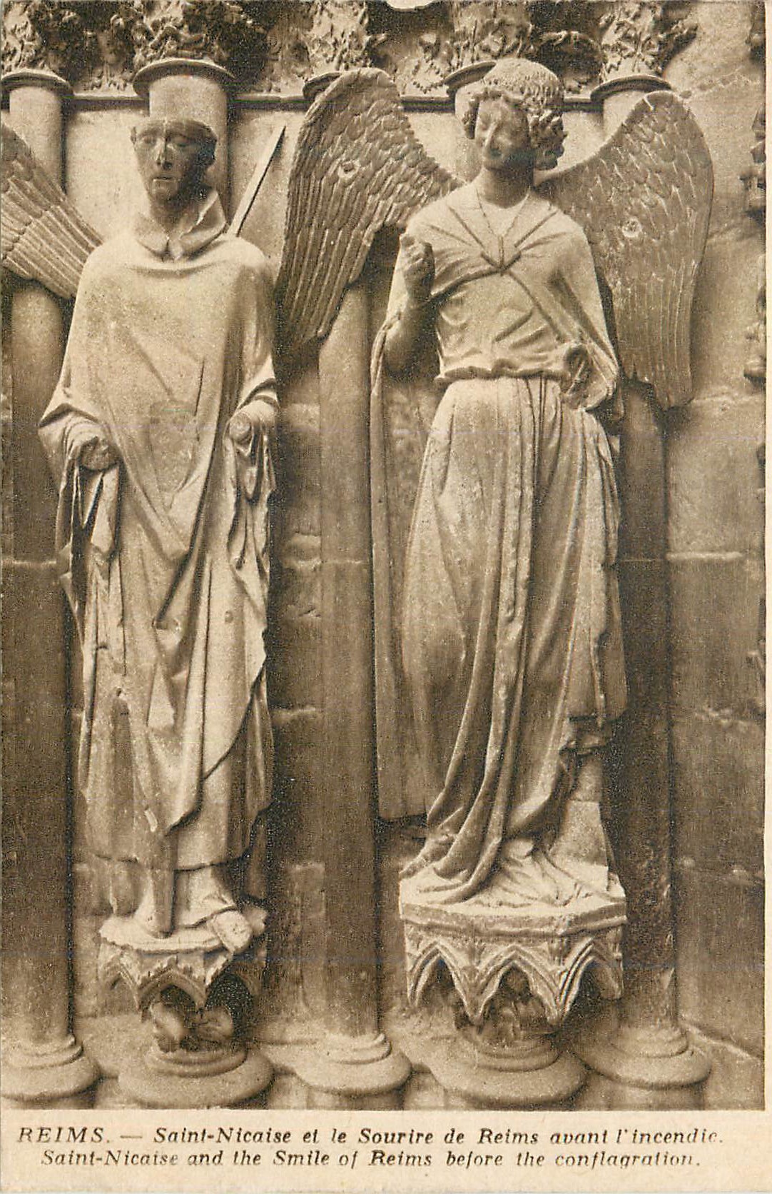 Reims — Saint-Nicaise et le Sourire de Reims avant l'incendie — Édition Reims-Cathédrale
