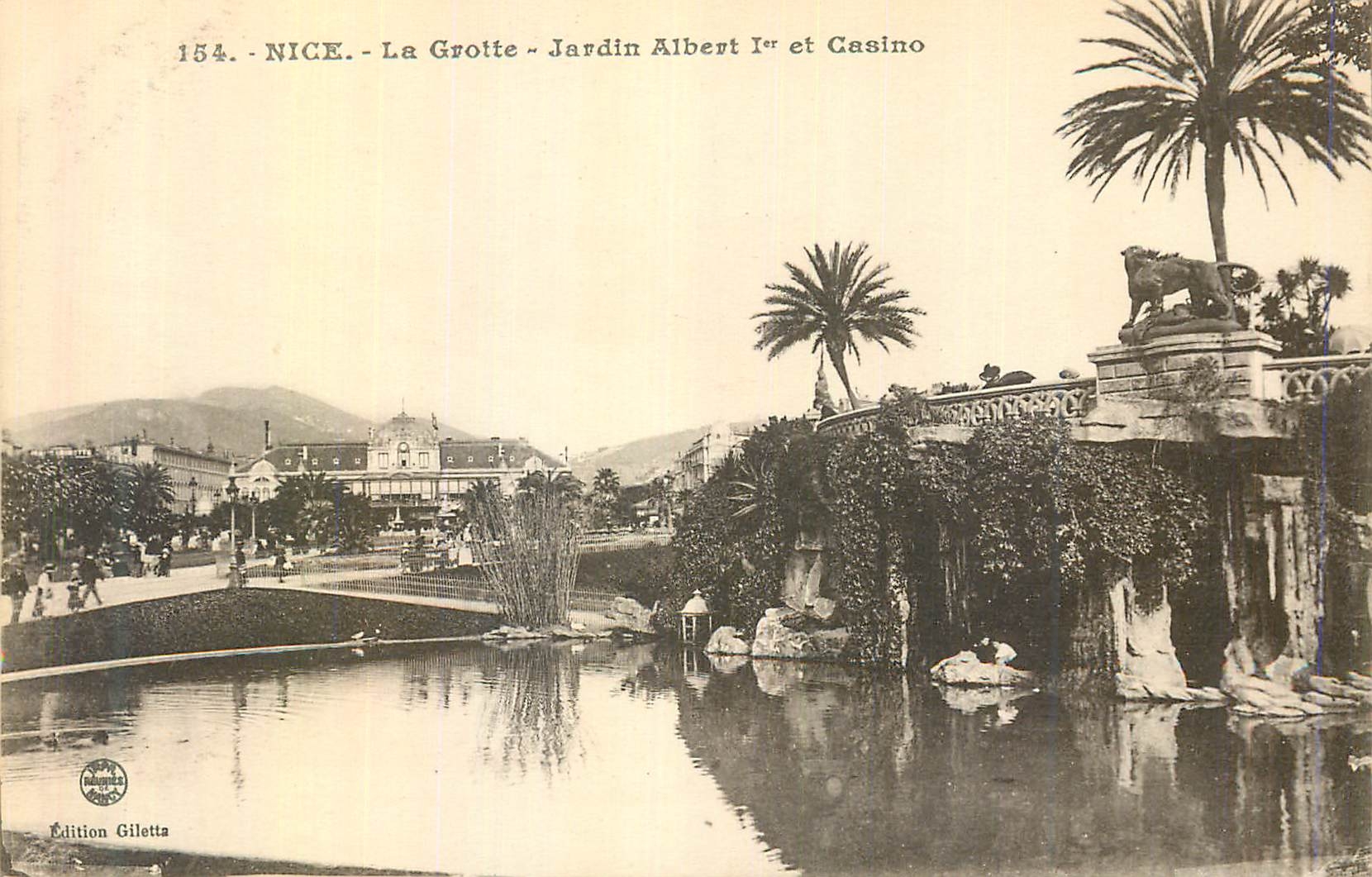 CPA Nice la Grotte Jardin Albert Ier et Casino