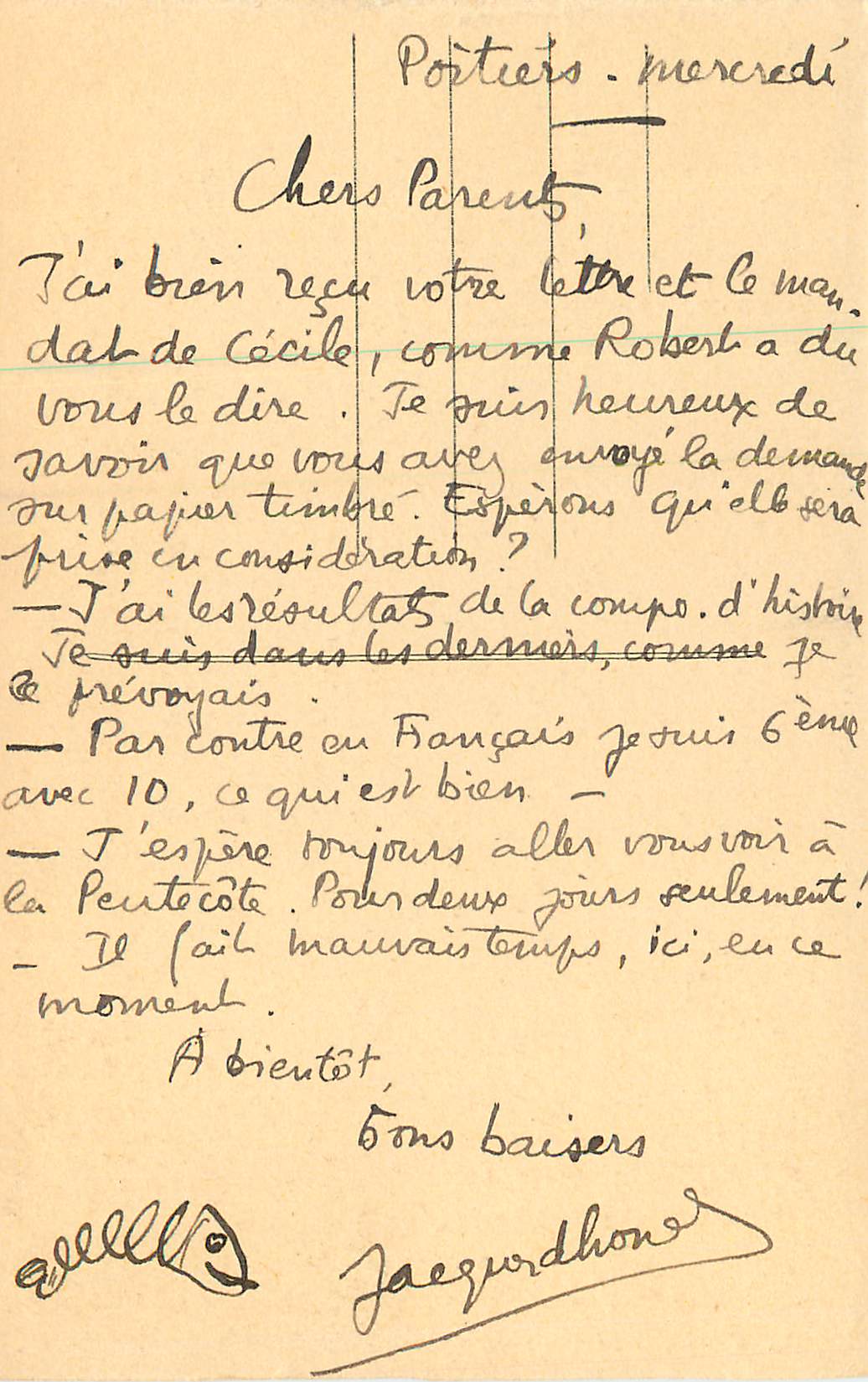Poitiers — L'Hôtel Fumé (actuellement Faculté des Lettres) — Rückseite
