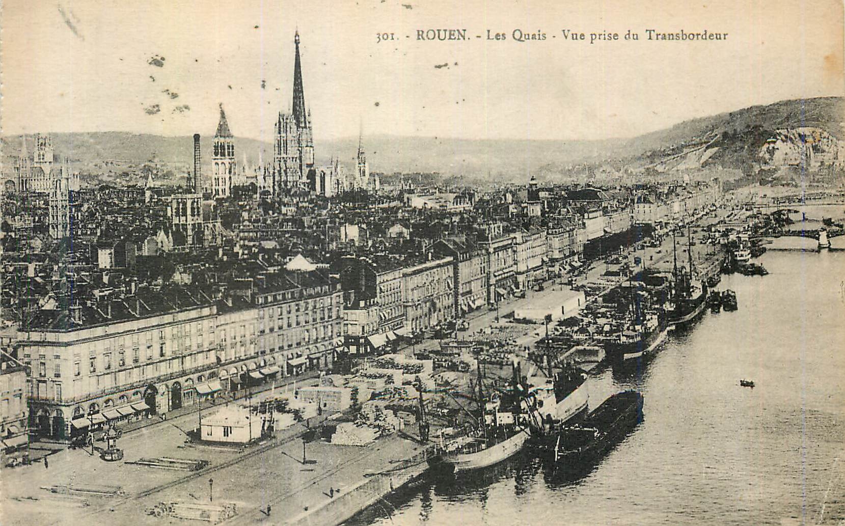 CPA Rouen Les Quais vue prise du Transbordeur