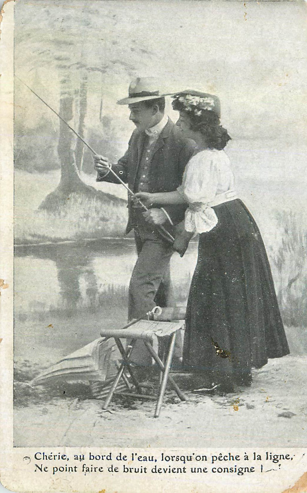CPA Souvenir Peche