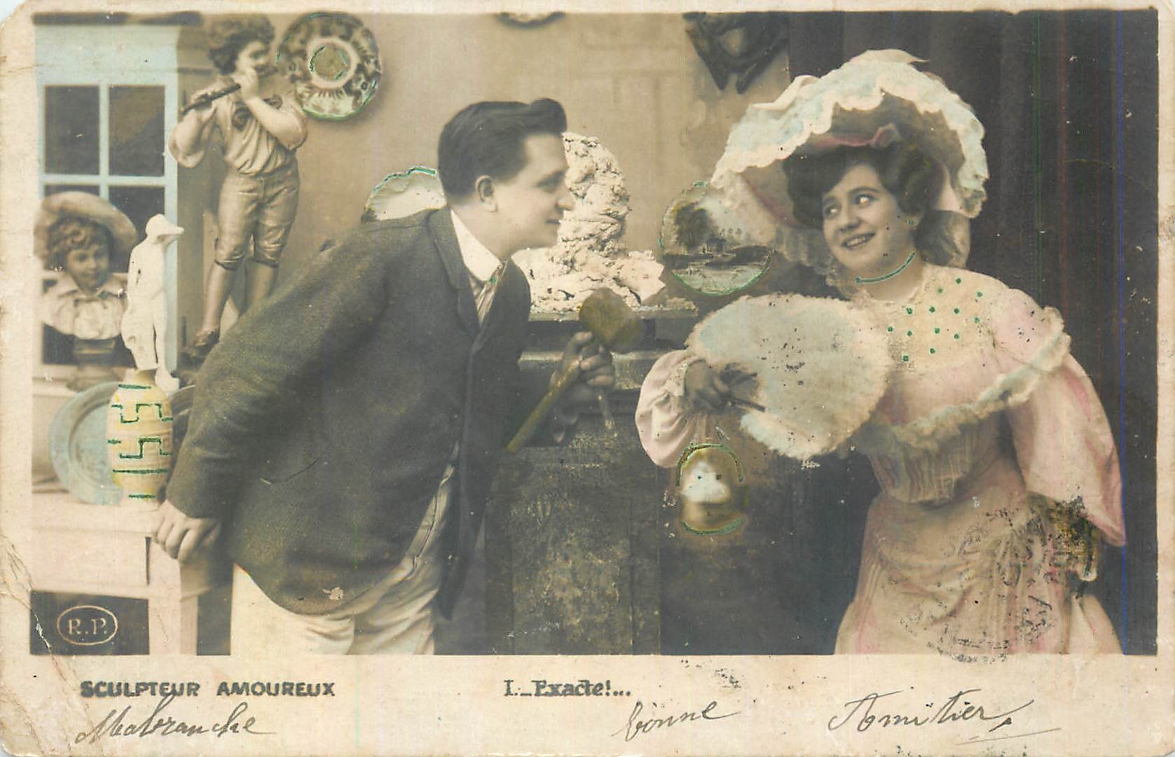 CPA Sculpteur Amoureux