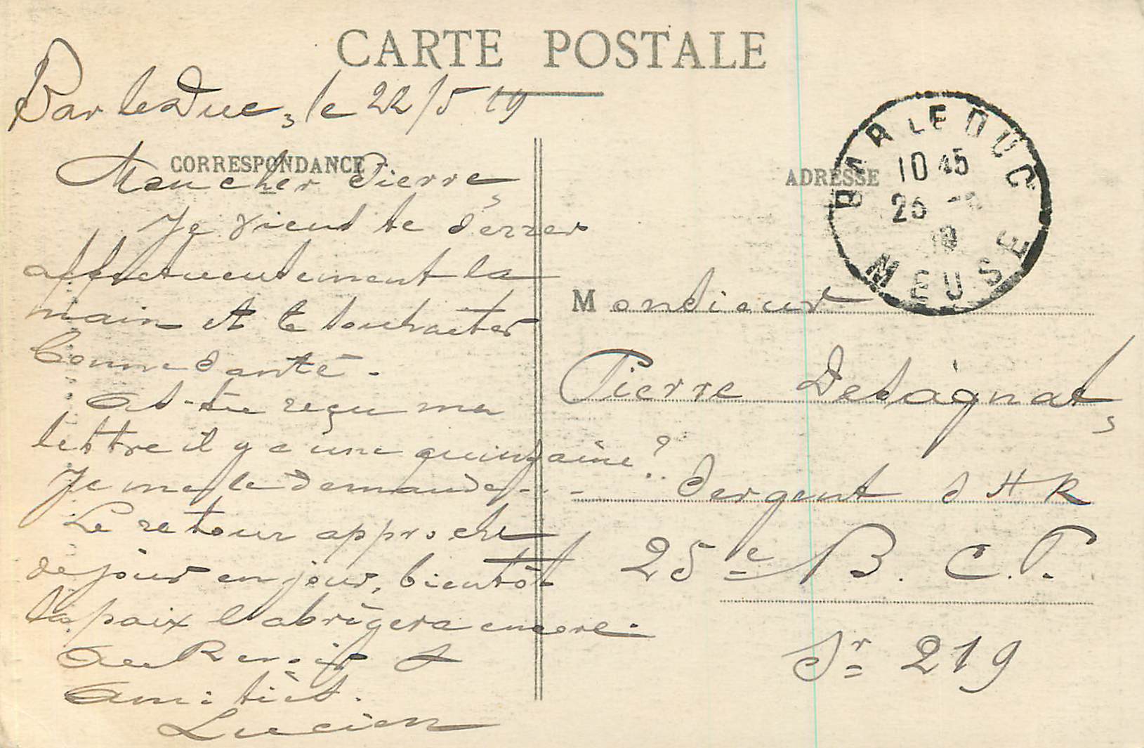 CPA Ligny en Barrois une allee du parc — Rückseite