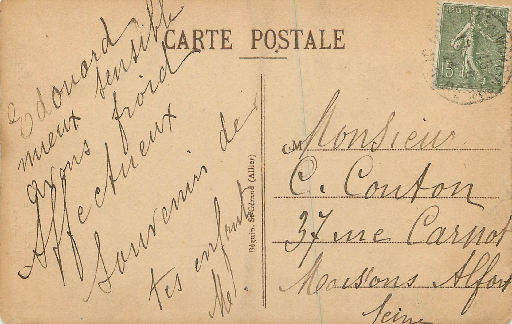 CPA Environ de Mont dore cascade du Rossignole — Verso