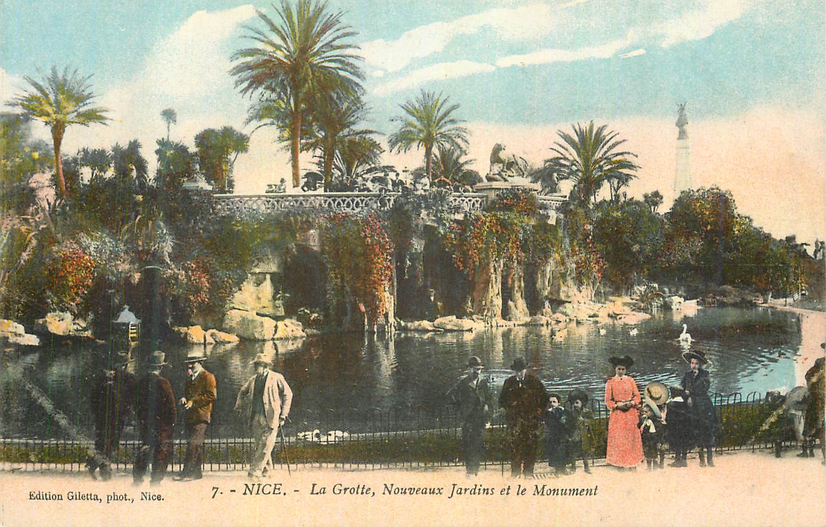 NICE - La Grotte, Nouveaux Jardins et le Monument — Edition Gilelta, phot., Nice, n°7