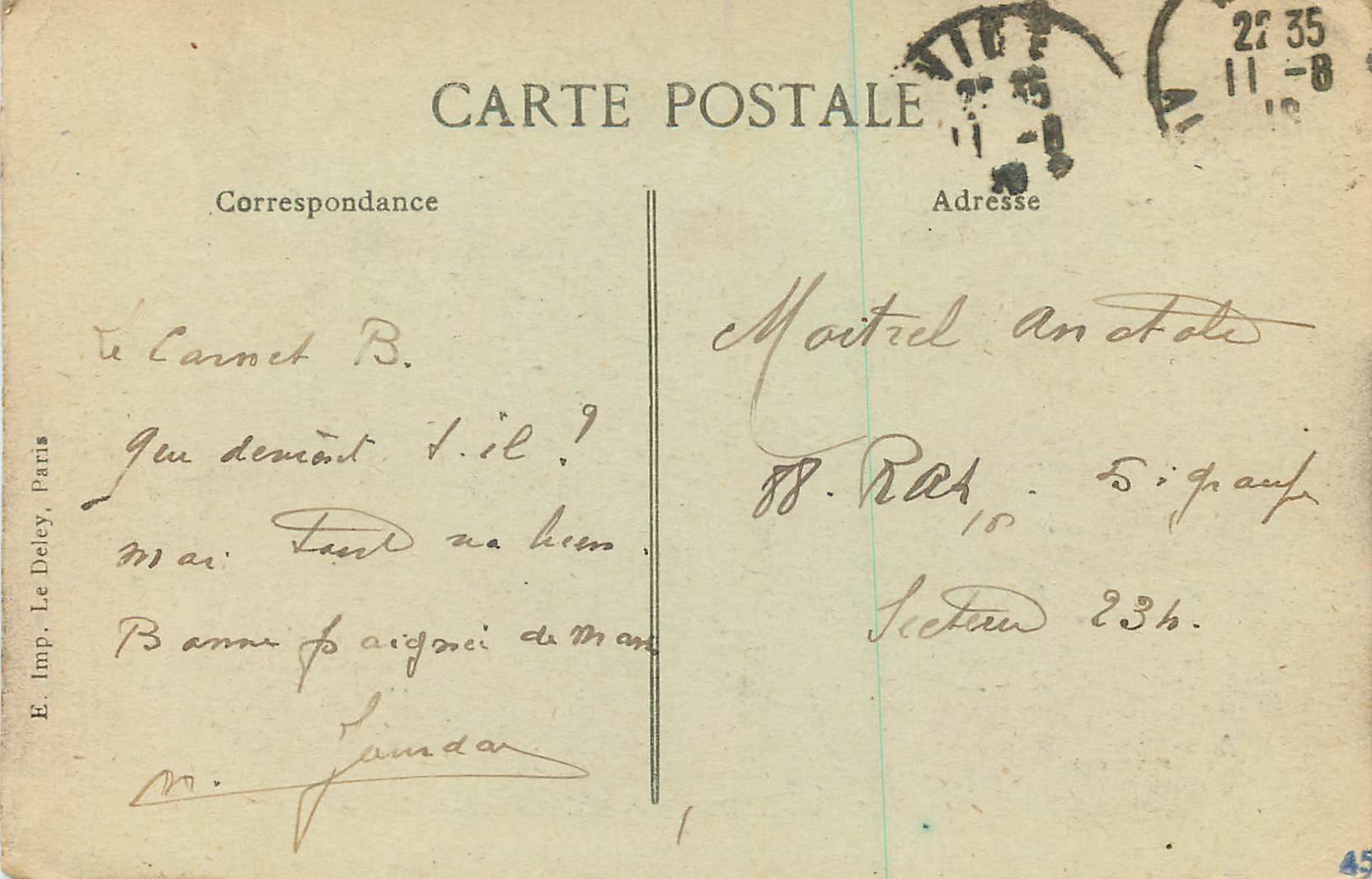 CPA Cote d'azur Nice Avenue Massena — Verso