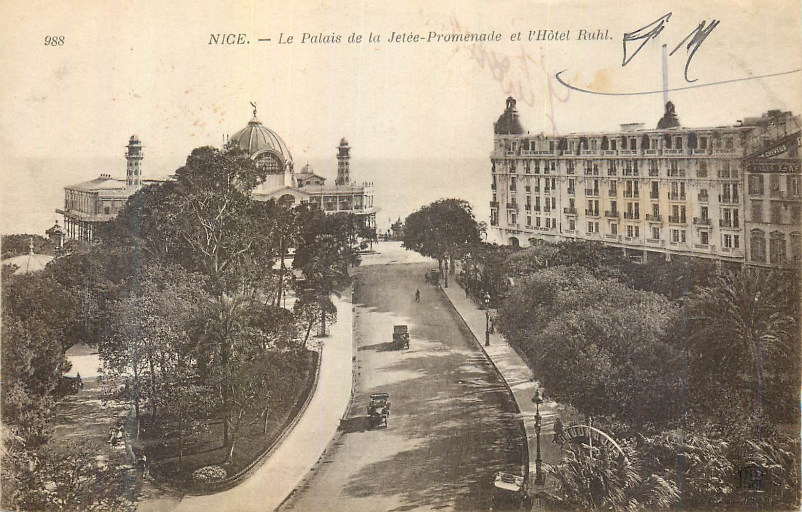 CPA Nice Palais de la jetee promenade et l'hotel Ruhl