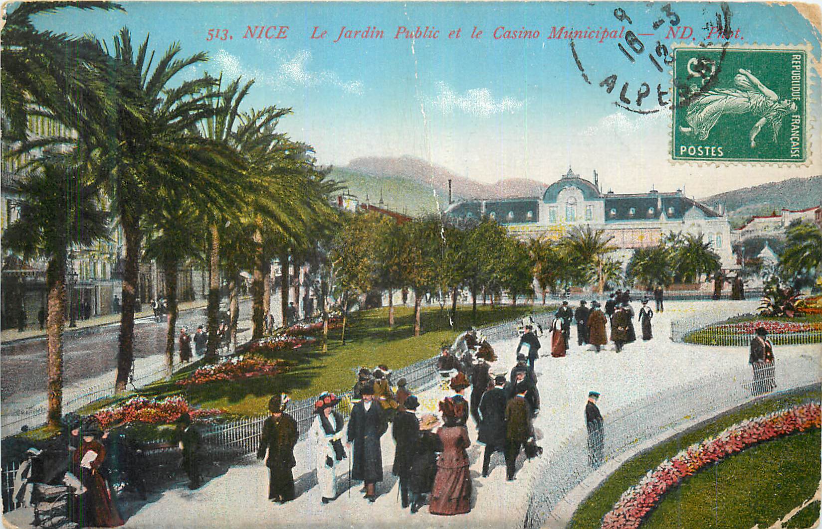 CPA Nice le Jardin public et le Casino municipal
