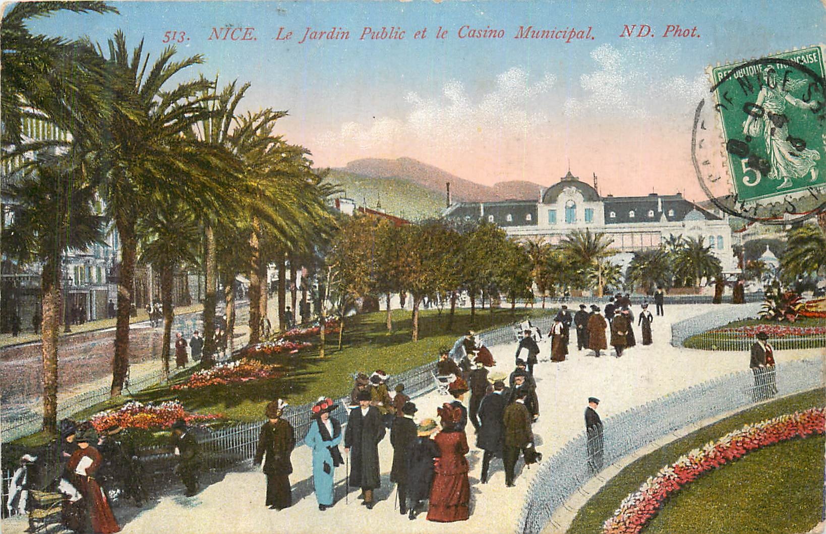 CPA Nice le Jardin public et le Casino municipal