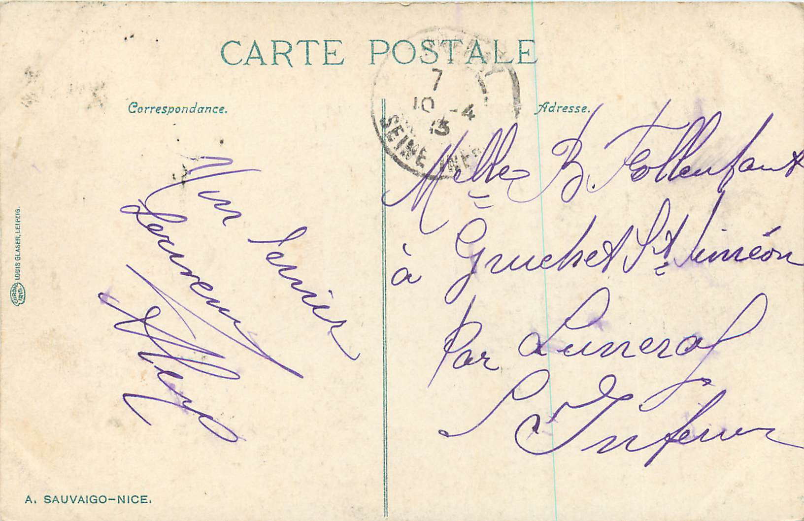 CPA Nice le Jardin public et le Casino municipal — Back