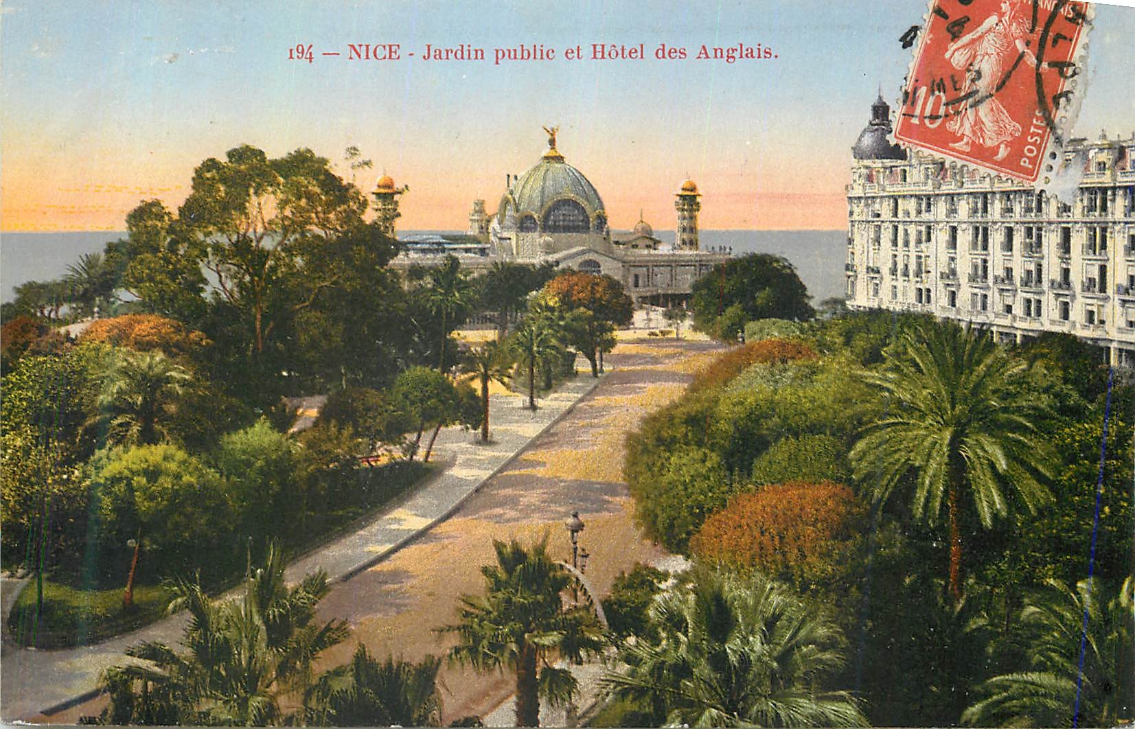 CPA Nice le Jardin public et Hotel des Anglais