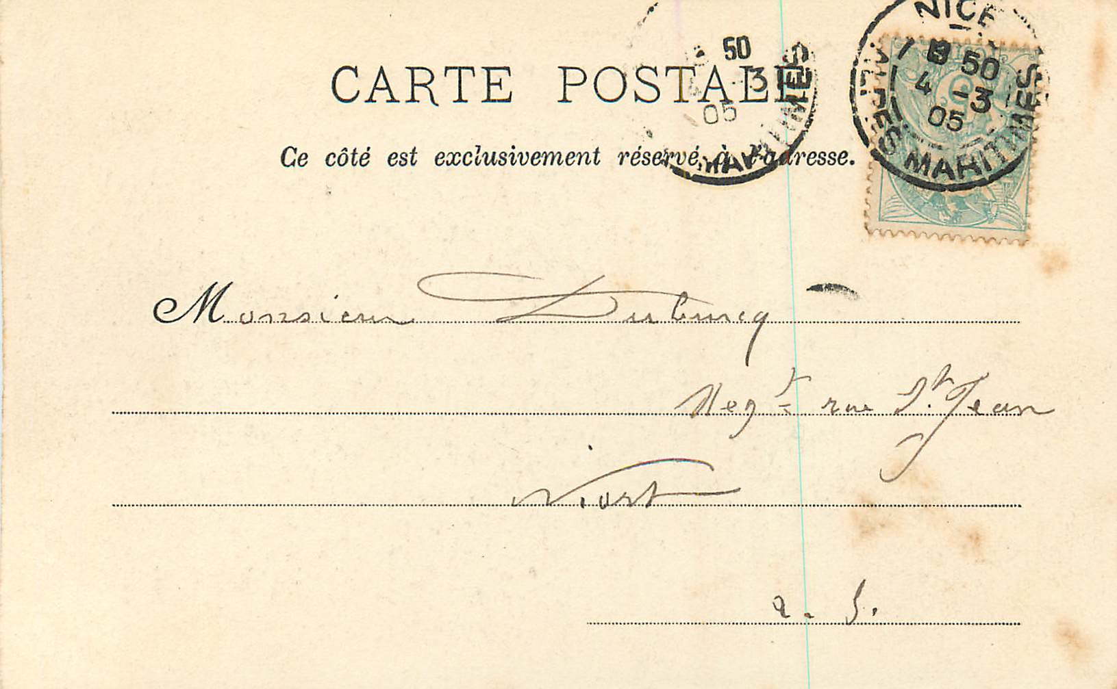 CPA Nice Devant la Jetee — Rückseite