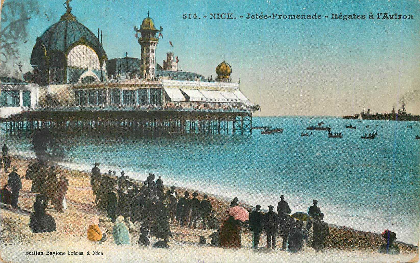 CPA Nice Jetee Promenade Regates a l'Aviron