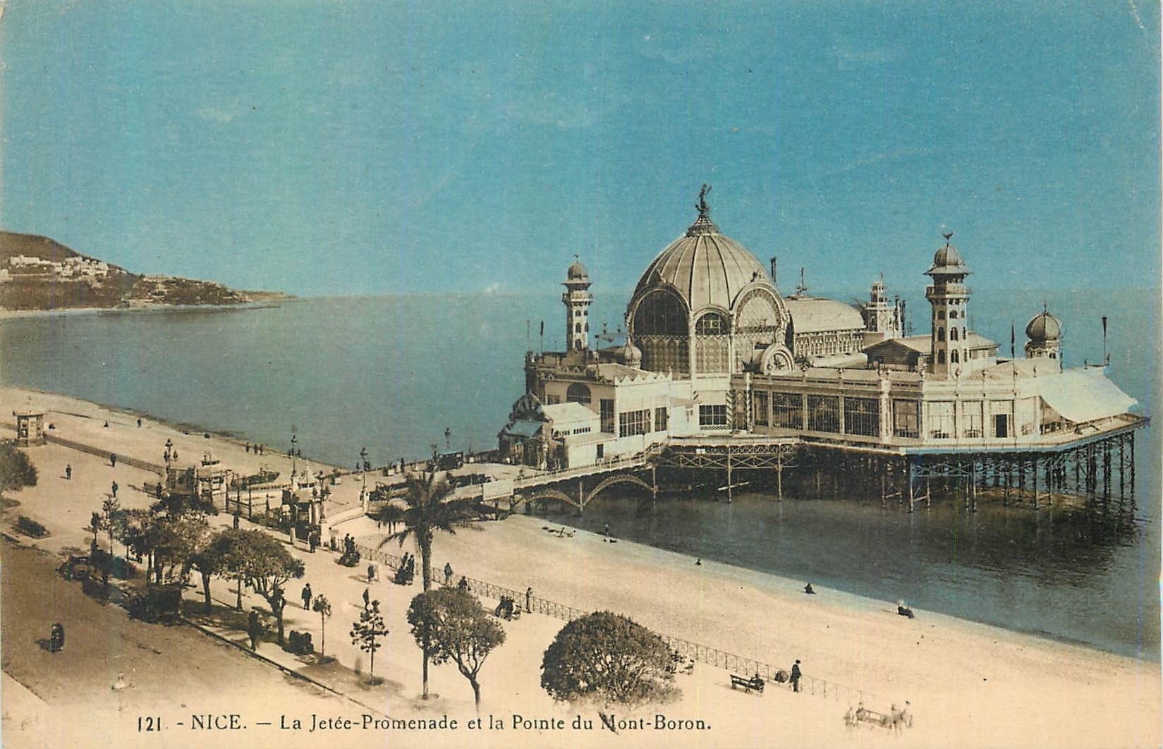 CPA Nice La Jetee Promenade et la pente Mont Boron